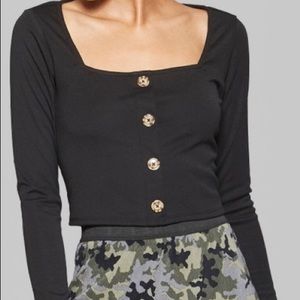 Wild fable black crop top